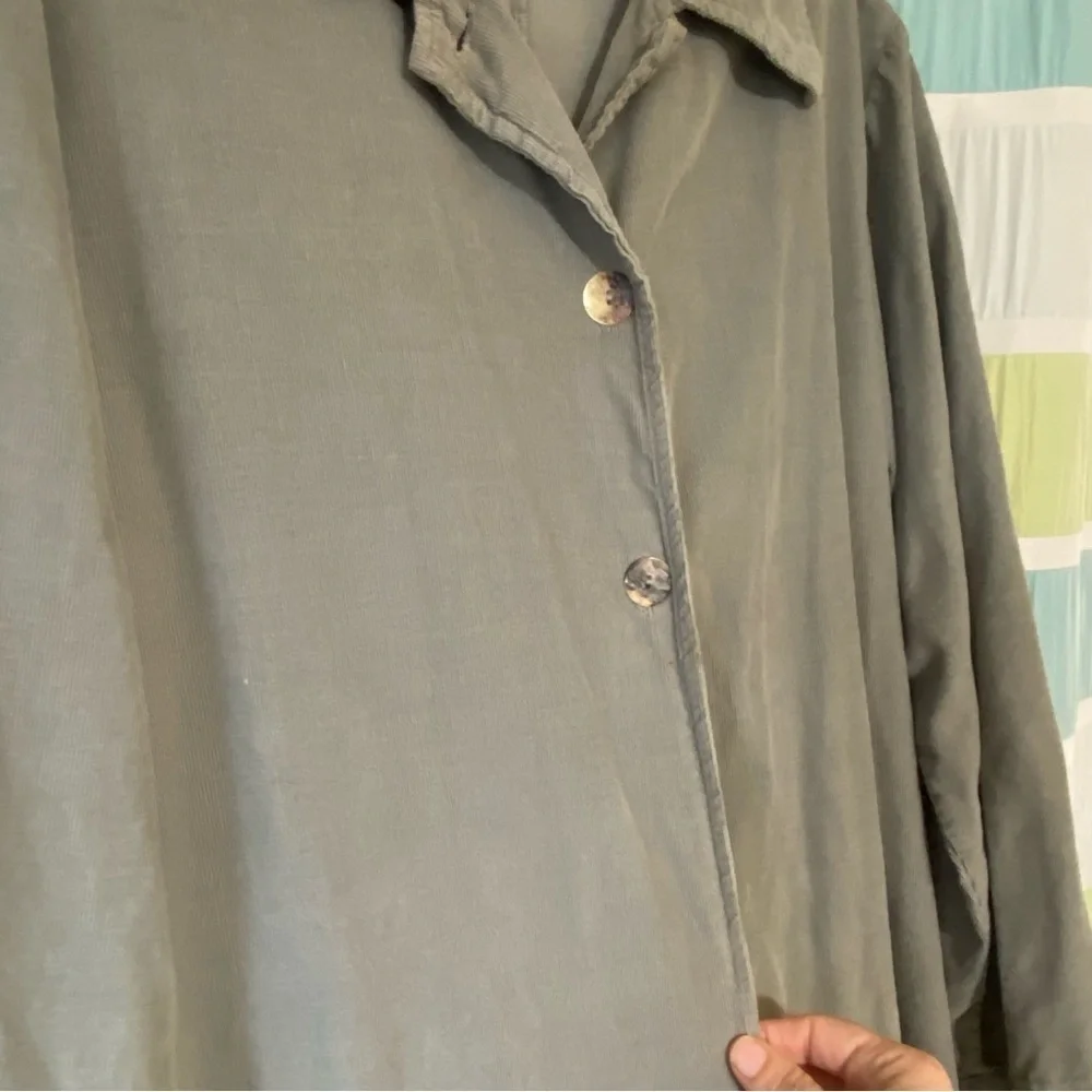 Bryn Walker Long Corduroy Jacket Gray Sz Small